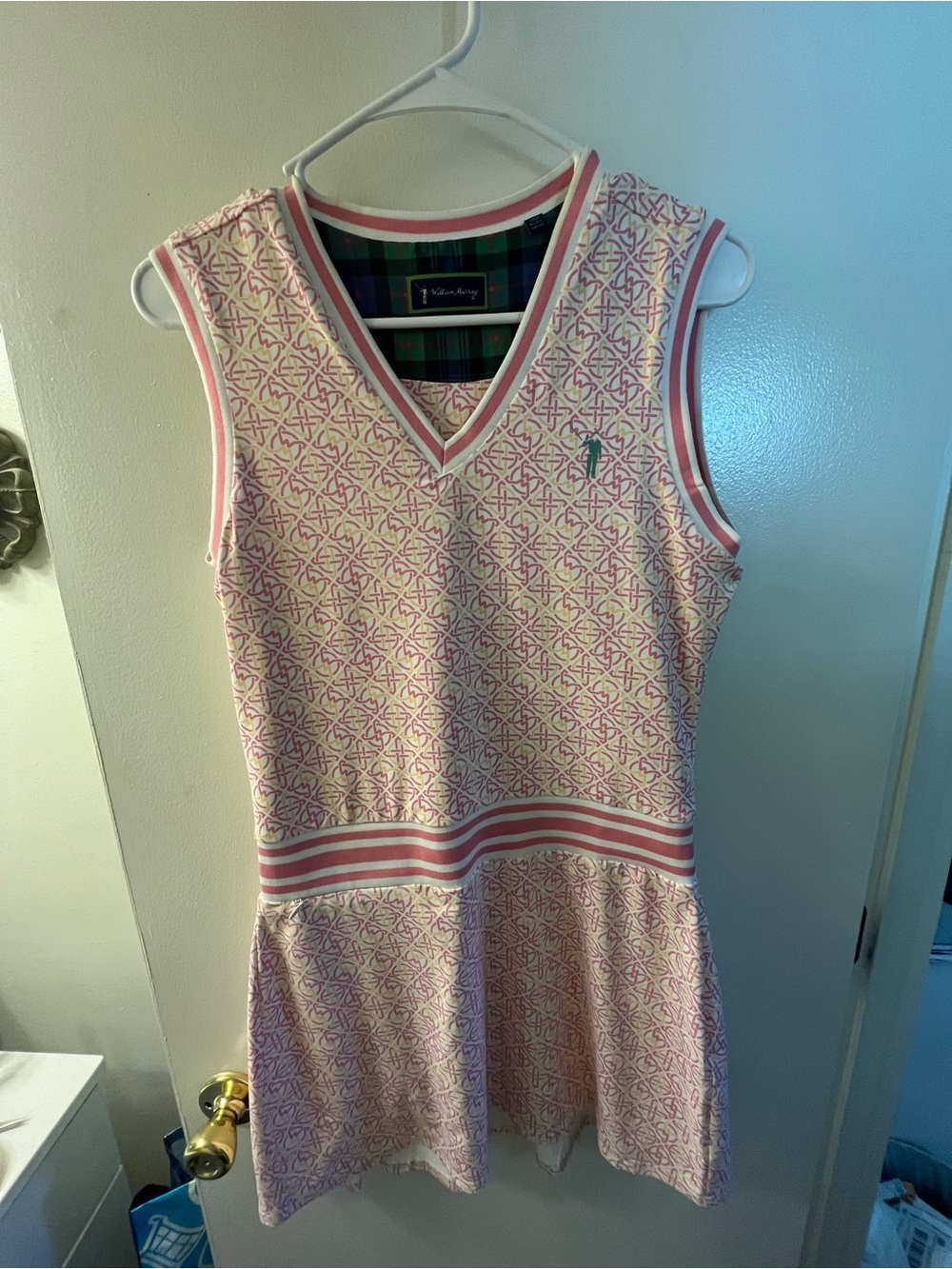 William Murray Women’s Sleeveless Pink Patterned Golf Dress - Picture 2 of 6